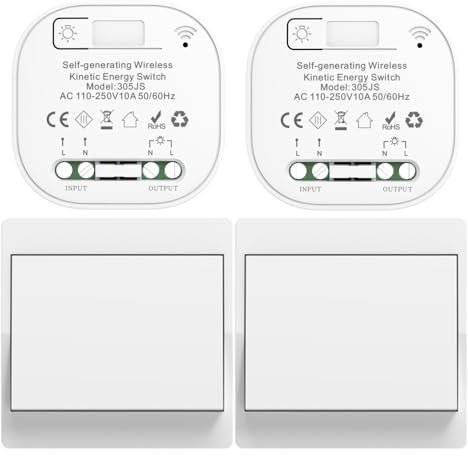 Cerhot 220v interruptores inalambricos autoalimentado cinetico interruptor sin cable sin bateria rf interruptor remoto pulsador inalambrico conmutador luz inalambrico para iluminacion del hogar