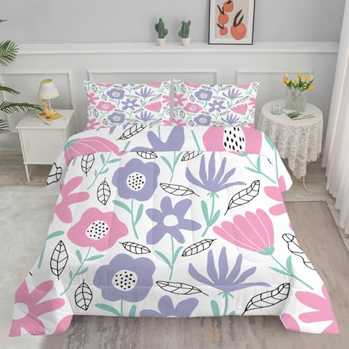 Bettdecke 155x220 4 Jahreszeiten Lila Blume Steppdecke 155x220 Vierjahreszeiten Schlafdecke Ganzjahresdecke, Bettdecke Ohne Bezug Bettdecken Wende Waschbar Antiallergisch BC327