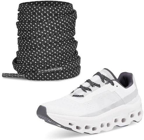 NDTEZUGT 7MM Flat Shoelaces for ON Cloudmonster1/ 2 Sneakers Black 39in