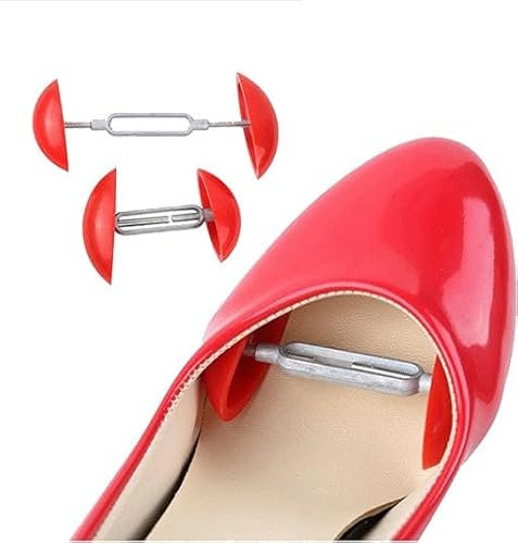 2PCS Shoe Stretchers for Women - Adjustable Shoe Width Expander for Wide Feet - Portable Mini Shoe Trees for Better Fit - Travel Shoe Shaper (Red)