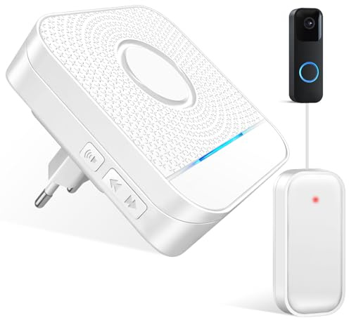 BITIWEND Funksignal Weiterleitung kompatibel mit Blink Videotürklingel 1st & Neu 2nd Gen Funk Erweiterung Set Türklingel und Gong Weiterleitung (APP Wählen Montage mit Verkabelung)