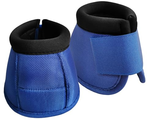 Gallopoff Hufglocken Pferd 2er Set – Stoßdämpfend & Scheuerfrei, Ballenschutz für Pferde aus Neopren, Weiche Schutzglocken mit Klettverschluss für Training & Weide Königsblau M