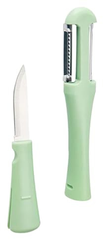 FUNNETOYU 2 piezas Pelador Multifuncional para Herramienta Práctica para Pelar Patatas y Zanahorias Diseño Compacto para Cocina y Profesional Color Verde