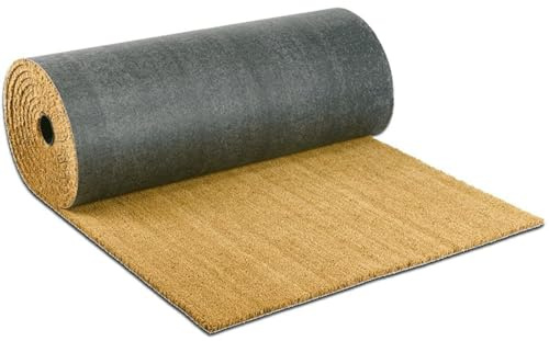 Felpudo de coco natural al metro, varios anchos, 120 x 100 x 80 cm, a medida, antideslizante, ancho 100 cm