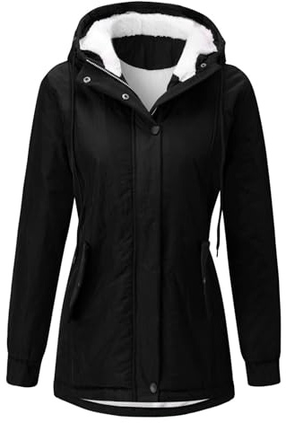 Générique Manteau Femme Hiver Chaud Ski Matelassée Duvet Et Doudoune Mi Longue Capuche avec Chauffant Winter Parka Chaud Imperméable Longue Mi-Long Blouson Ski Femme Elegant d'hiver Anorak M