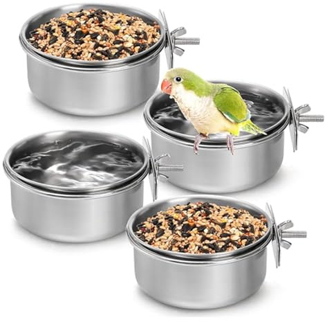 para Aves | Plato Alimentador de Mascotas con Liberación Rápida y Ahorro de Espacio - Cuenco De Alimentación para Jaula De Aves,para Loros, Periquitos, Cacatúas, Interior, Exterior, Jardín,
