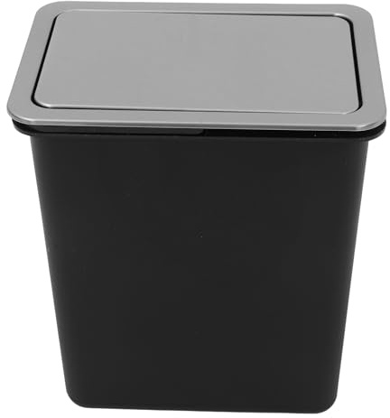 FOMIYES Cubo de Basura de Acero Inoxidable Empotrado Tapa de Basura Abatible para Encimera, Adecuado para Cocina y Baño, Integración Compacta y Funcional