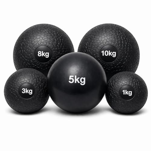 VORX LONDON Fitness Slam Ball Weights Medicine Ball Heavy Duty Rubber Power Strength Training Fitness Gym Home Workout Equipment Core Ab Exercises Bootcamp MMA Boxing 1KG, 3KG, 5KG, 8KG, 10KG (1KG)