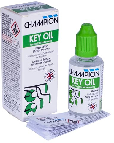 Champion Key Oil Lubricant For Clarinet, Oboe, Bassoon, Flute & Saxophone Work. Maintenance & Care Musical Instrument Lubricating Key Oil Made In The UK With Safe Caps. (30ml)