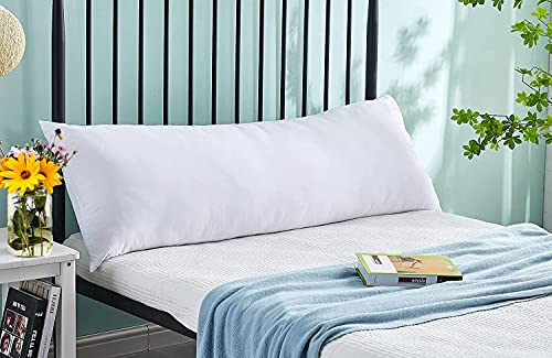 Dulce Lino Hypoallergenic Ultra Cooling & Breathable Pillow for Side & Back Support - Full Body V Shaped Bed Support for Sleeping, Pregnancy & Firm Hug (4.6FT)