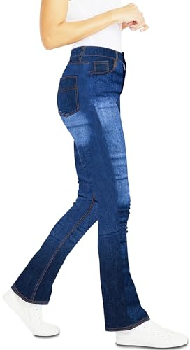 Bikers Gear Australia BGA - Pantalones protectores de moto para mujer, corte de bota, pantalones de motocicleta Kevlar, reforzados, seguridad para cadera y rodilla, azul, XL