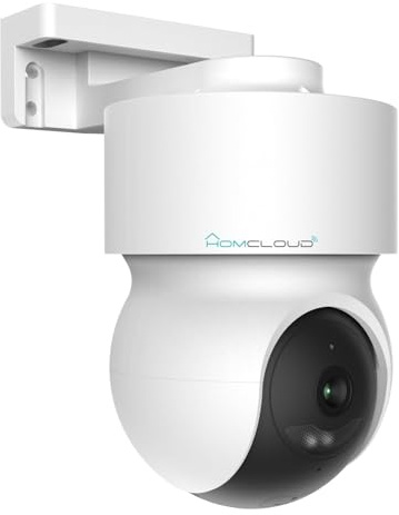 Homcloud 2K Speed 16T WiFi-kamera, 360° rotation, mörkerseende till färg, smart spårning, IP65-certifierad, kompatibel med Smart Life, Alexa och Google, enkel installation
