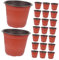 POPETPOP Lot de 50 Pots De Fleurs en Plastique De 12 Cm De Diamètre Design Moderne avec Trous pour Plantation De Plantes Succulentes