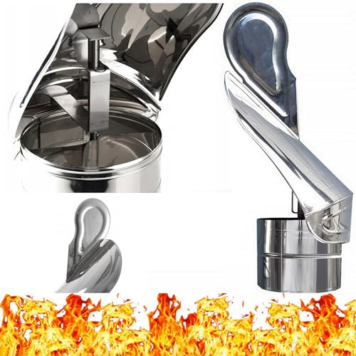 Edelstahl Feuerwehr-Schornsteinaufsatz Kaminaufsatz Schornsteinaufsatz Drehbar Kaminhaube Schornstein Aufsatz Kamin Hut Schornsteinabdeckung Ø 120 mm