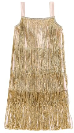 LYSINK Kids Girls Sparkly Tassel Camisole Dress for Latin Dance, Dancewear and Party