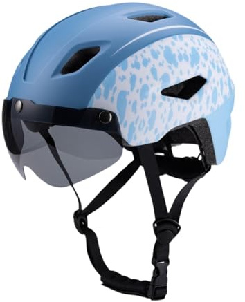 Pegciuho Casque de Vélo pour Enfant avec Visière, Amovible, Rembourré, Confortable et Réglable, pour Le Cyclisme, Les Sports de Plein Air et L'équitation, Bleu