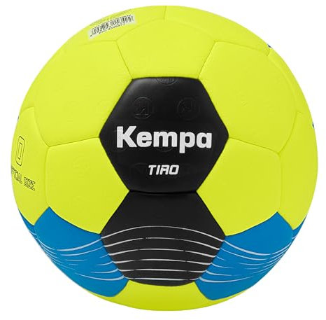 Kempa Tiro Handball - Handball Ball für Kinder - für das Handballspielen in Jungen Jahren, Fluo gelb/kempablau