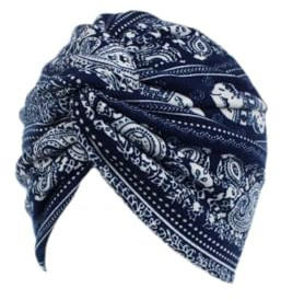 Couvre-chef chimio pour femme - Turban doux - Motif floral - En coton - Style alopécie