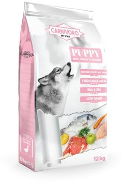 Carnívoro Puppy Pienso Natural para Cachorros – Alimento Seco Completo con Pato, Pollo y Pavo – Alta Palatabilidad - Fabricado en España – Saco de 12 kg