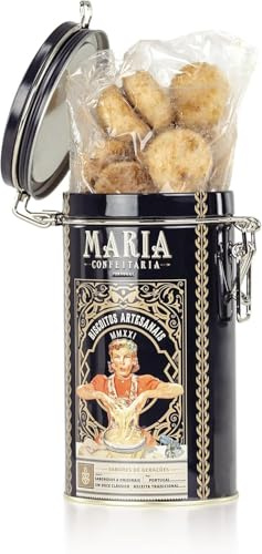 Biscuits Artisanaux Pomme et Cannelle dans une Boîte Vintage – Biscuits Traditionnels Portugais – 150g – Idéal Pour Partager ou Pour le Goûter