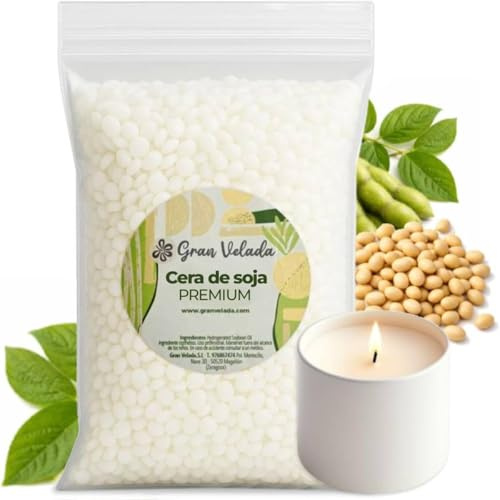 Gran Velada - Cera de Soja Natural 5 Kg en Perlas o Escamas | Cera Vegetal para Velas en Vaso, Masaje y Cosmética DIY | Vegana, Bajo Punto de Fusión, Ideal para Manualidades