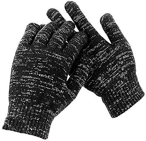 Eurotel Coppia di guanti antimicrobici lavabili - rivestimento argento contro batteri/virus - per uso quotidiano, Nero