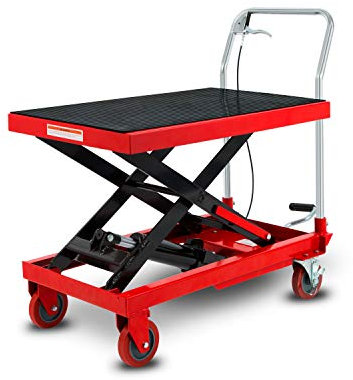 EBERTH Carrello Sollevatore Capacità di Sollevamento Idraulico fino a 300kg, Piattaforma Elevatrice in Acciaio (Ruote Robuste e Silenziose, Tavola 820x520mm, Altezza di Sollevamento 270-800mm, Freno)