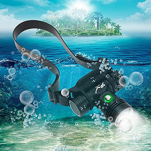 WINDFIRE Torcia da immersione da 100000 lumen, torcia da immersione subacquea impermeabile super luminosa IPX8, 3 modalità di illuminazione, luce di sicurezza subacquea con batteria ricaricabile