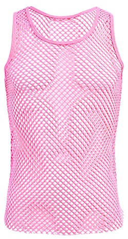 Homme Débardeurs Haut résille Maillot Corps Filet Top t-Shirt musclé Transparent Gym Maillots de Corps d'été T-Shirt d'été sans Manches