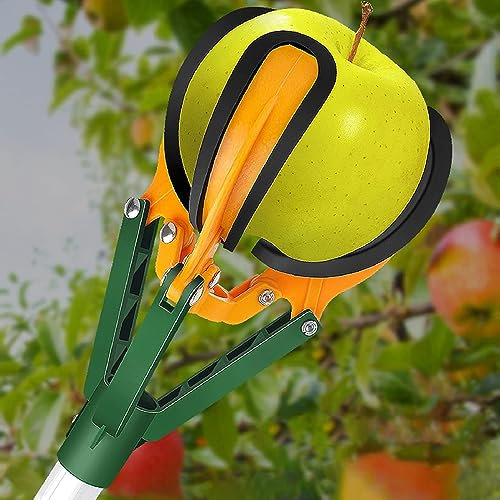 RUTAVM Strumento Raccogli Frutta, Raccogli Frutta Telescopico, Cesto Raccogli Frutta in Plastica per Frutta da Giardino per Raccolta Raccolta Agrumi Pesca Mela Pera, 4,9 Piedi,1-1,5 Metri