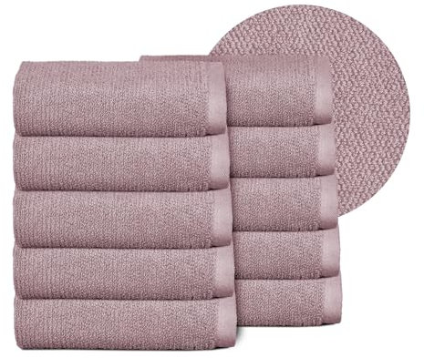 BEAUTEX Handtuch-Set Premium Frottier Sets Made in Europe, 100% Baumwolle 550g/m², Oeko-TEX Zertifiziert (Set: 10 Gästetücher - 30x50 cm in Altrosa)