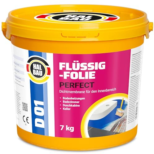 Flytande folie professionell 7 kg, flytande gummi för inomhus, vattenbarriär under kakel, badrum, dusch, tätning, halvkonstruktion D01