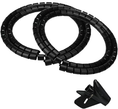 Lot de 2 gaines de rangement de câbles flexibles et extensibles - Noir - Diamètre : 10 mm