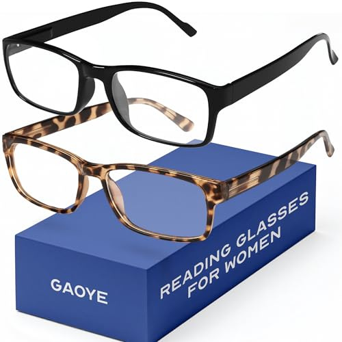 Gaoye 2 Pack Reading Glasses Men/Women, Eyeglasses, Blue Light Readers for Men/Women, Computer Eye Glasses, Cheaters