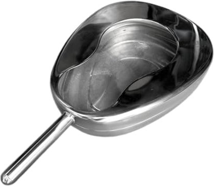 Sharplace Bassin de lit en acier inoxydable avec poignée Facile à nettoyer Grande capacité Pratique Robuste Bassin de lit Portable Récipient à pipi pour hommes, Sans Couvercle