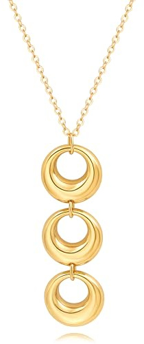 Lång skivhänge halsband för kvinnor pläterade tröja kedja modesmycken