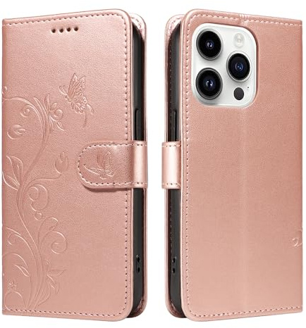 XINNI Case for vivo Y29S 5G, Apricot Flower Tree Butterfly Embossed PU Leather Wallet Cover, Rosegold