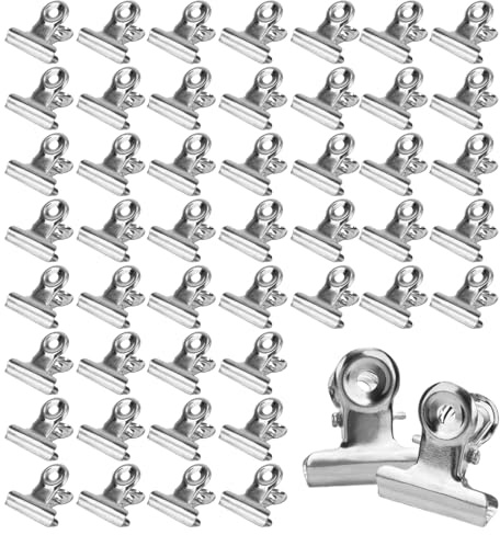60 clip piccole per graffette da ufficio, clip per foto, disegni, artigianato, ufficio, cucina (argento, 22 mm)
