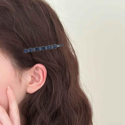 Yheakne Vintage Zafiro Pasador De Pelo De Cristal Azul De Diamantes De Imitación Horquillas Espumosos Cz Lado Clip Pasador De Pelo Azul De Piedras Preciosas Horquilla Tocados Zafiro Para El Cabello