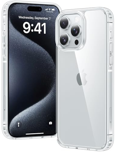 Voyahülle Clear Case for iPhone 15 Pro Max, Ultra Thin, Shockproof TPU Cover, Anti-Yellowing, Crystal Clear, Phone Case for Apple iPhone 15 Pro Max - Clear