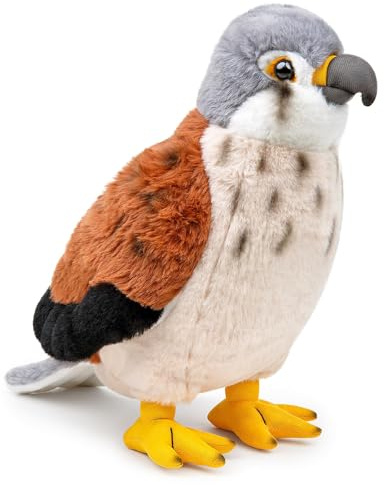 Tiny Heart Divertente peluche a forma di Falco Rosso, realistico e morbido peluche a forma di falco, collezione di animali di peluche adatti per l'arredamento della casa, Rosso 10in