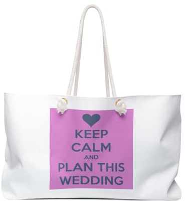 3dRose Keep calm and plan this wedding Weekender Bag