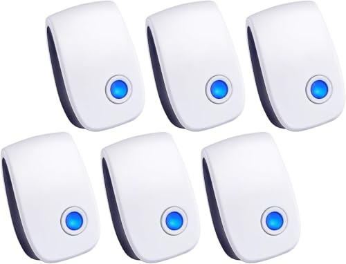 2026 Upgraded Ultrasonic Repellent, Electronic Plug in Indoor Pest Control Repeller for Mouse, bat, Mosquitoes, Fly Fleas, Roach, Rodents 6 Packs