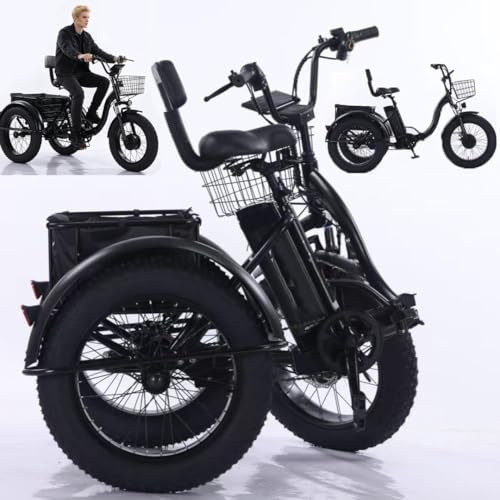 Vélo Électrique Cargo Pliable pour Seniors Adulte Pneus 20''x4.0 Larges 7 Vitesses Écran LCD Autonomie 40Km & Transport de Marchandises