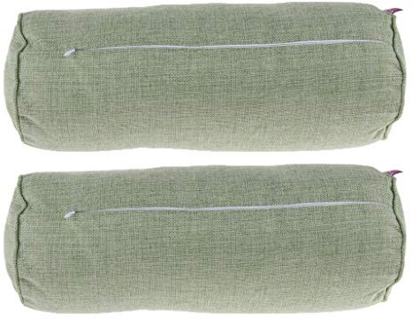 Perfeclan Orthopädische Nackenrollen mit Nackenrollenbezug für aus Baumwolle Leinen - 2 Pcs