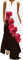 WINKEEY Femme Robe Longue Imprimé Floral Maxi Robe Bohème avec Poches sans Manches Grande Taille, Rouge Rose 2XL