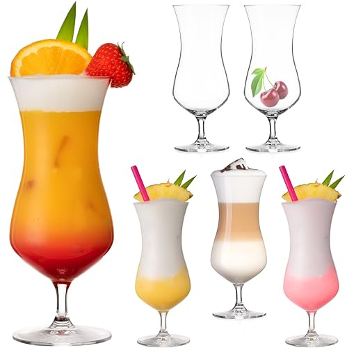IMPERIAL Glascocktailglas 400 ml tillverkade av kristallstalline glas set 6 stycken longdrinkglas iskaffeglas Hurricane glas 117