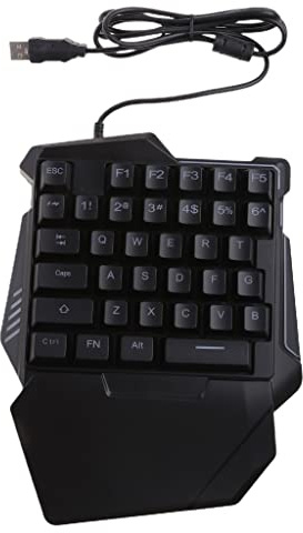 Yisawroy One-Handed Gaming Keyboard RGB Backlit Portable Mini Game Keypad Ergonomic Hand Rest for PC Gamer Smart