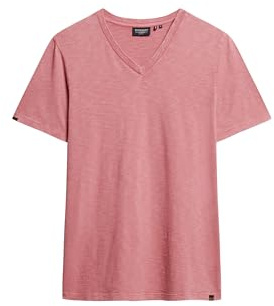 Superdry Herren T-Shirt aus Flammgarn mit V-Ausschnitt Mesa Rosé Pink XXL
