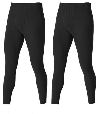 BEGIANT 2 Pack Long Johns for Men Thermal Underwear Bottoms Moisture Wicking Base Layer Ultra Soft Thermals Leggings Winter Warm Compression Leggings
